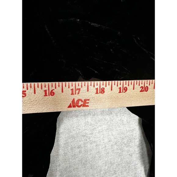 Vintage Nipon Coature 2 Piece Midi Skirt Suit Black Velour 4 Button Blazer - Picture 8 of 15